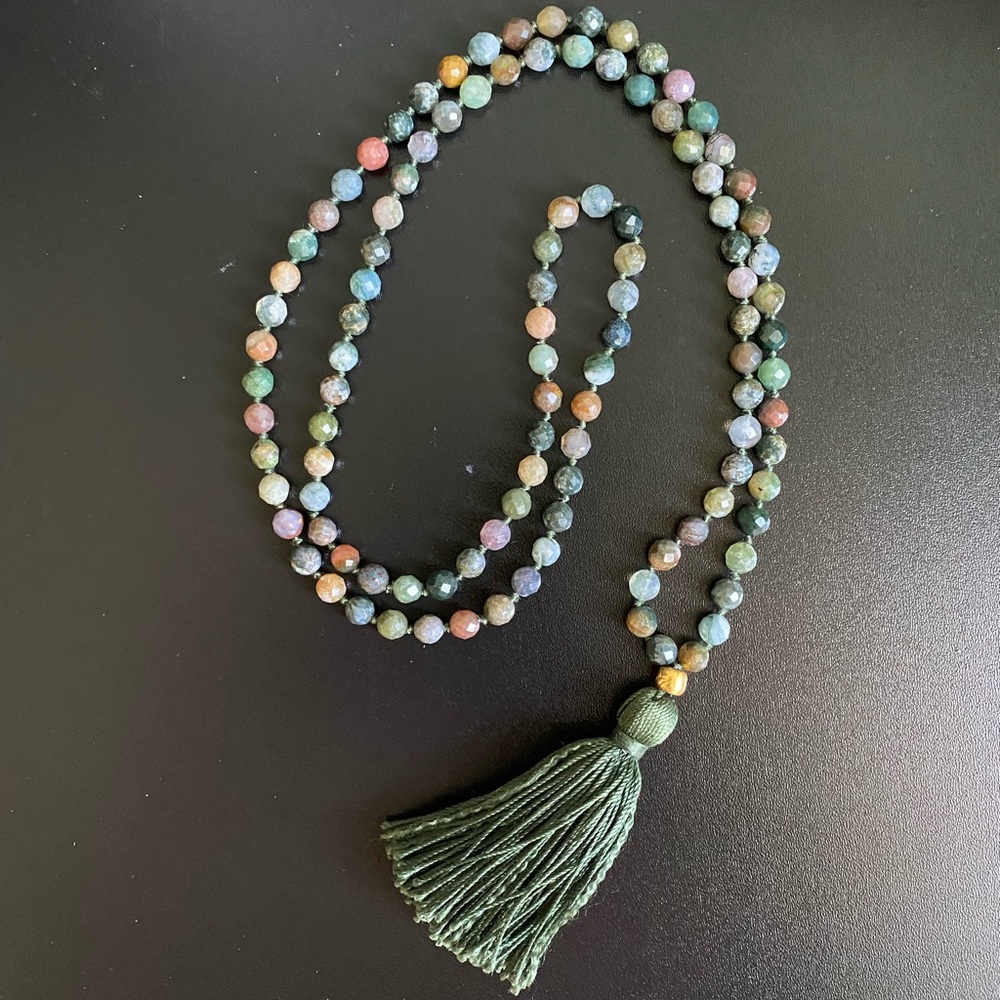 Satya jewelry fancy jasper mala necklace
